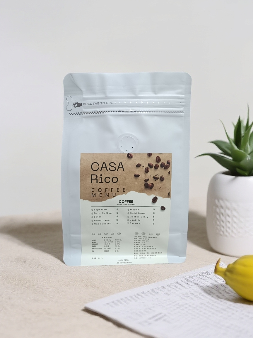 CASARICO white coffee pack in a calm interior